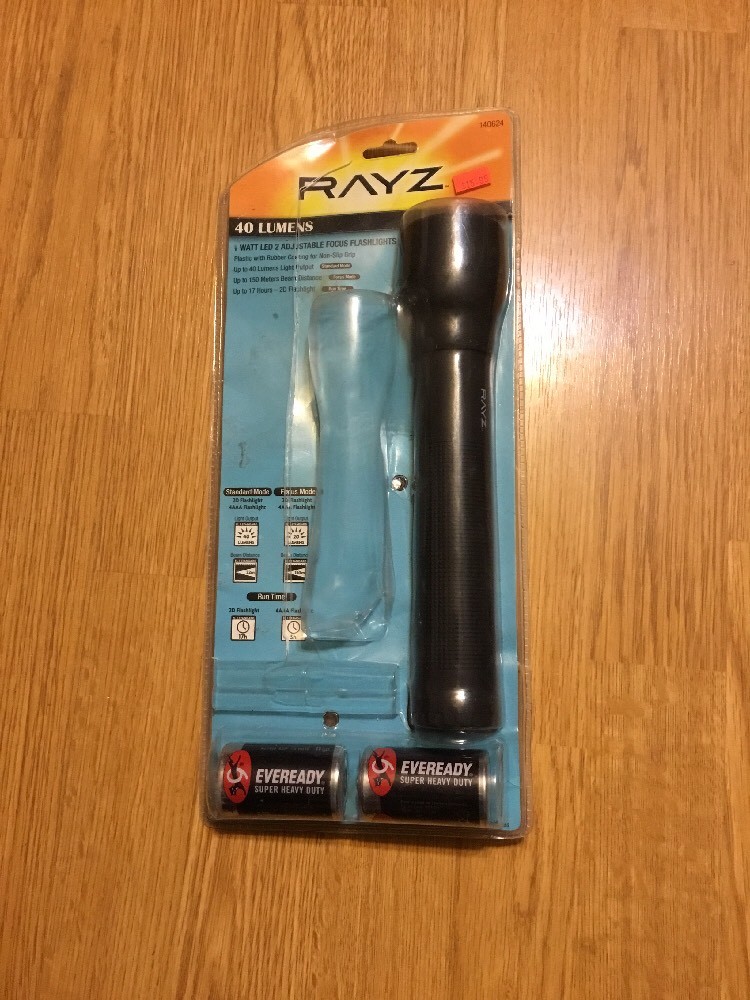 RAYZ Flashlight 9.5” New In Package 140624