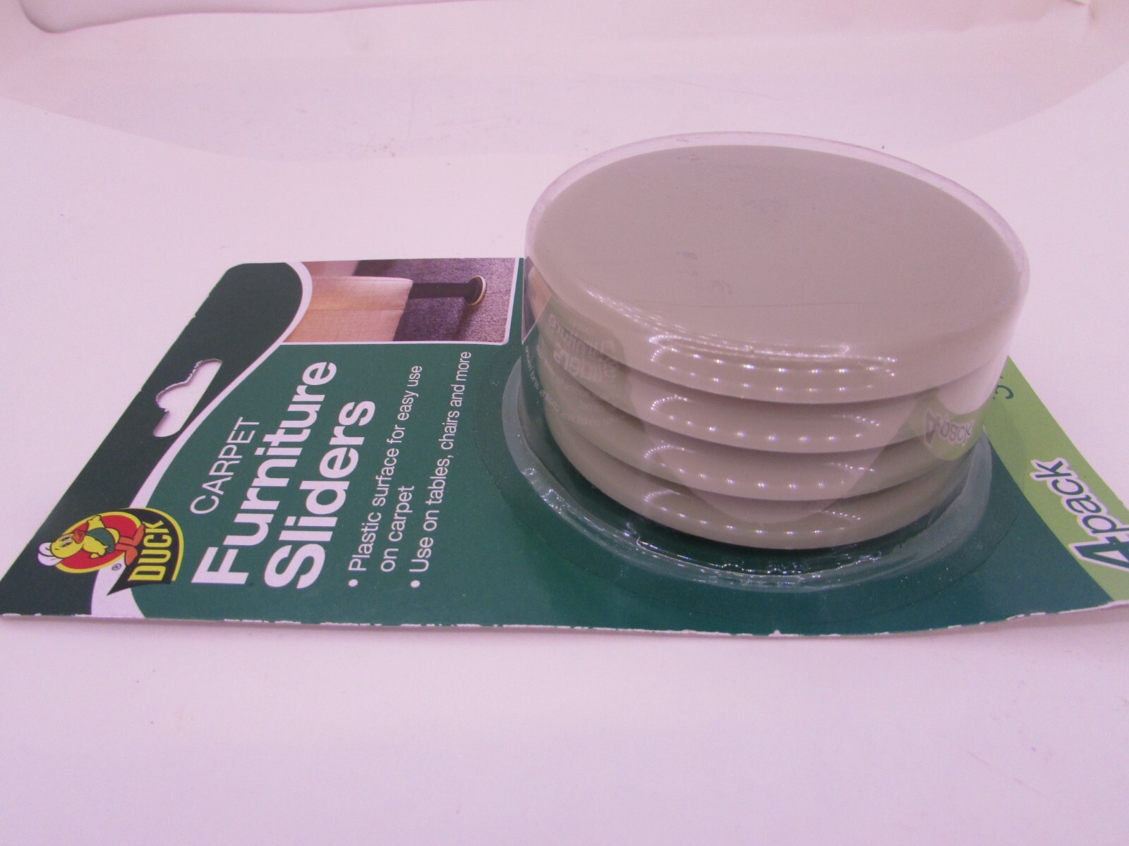 DUCK CARPET FURNITURE SLIDERS 4 PACK 3 1/2'' DIAMETER