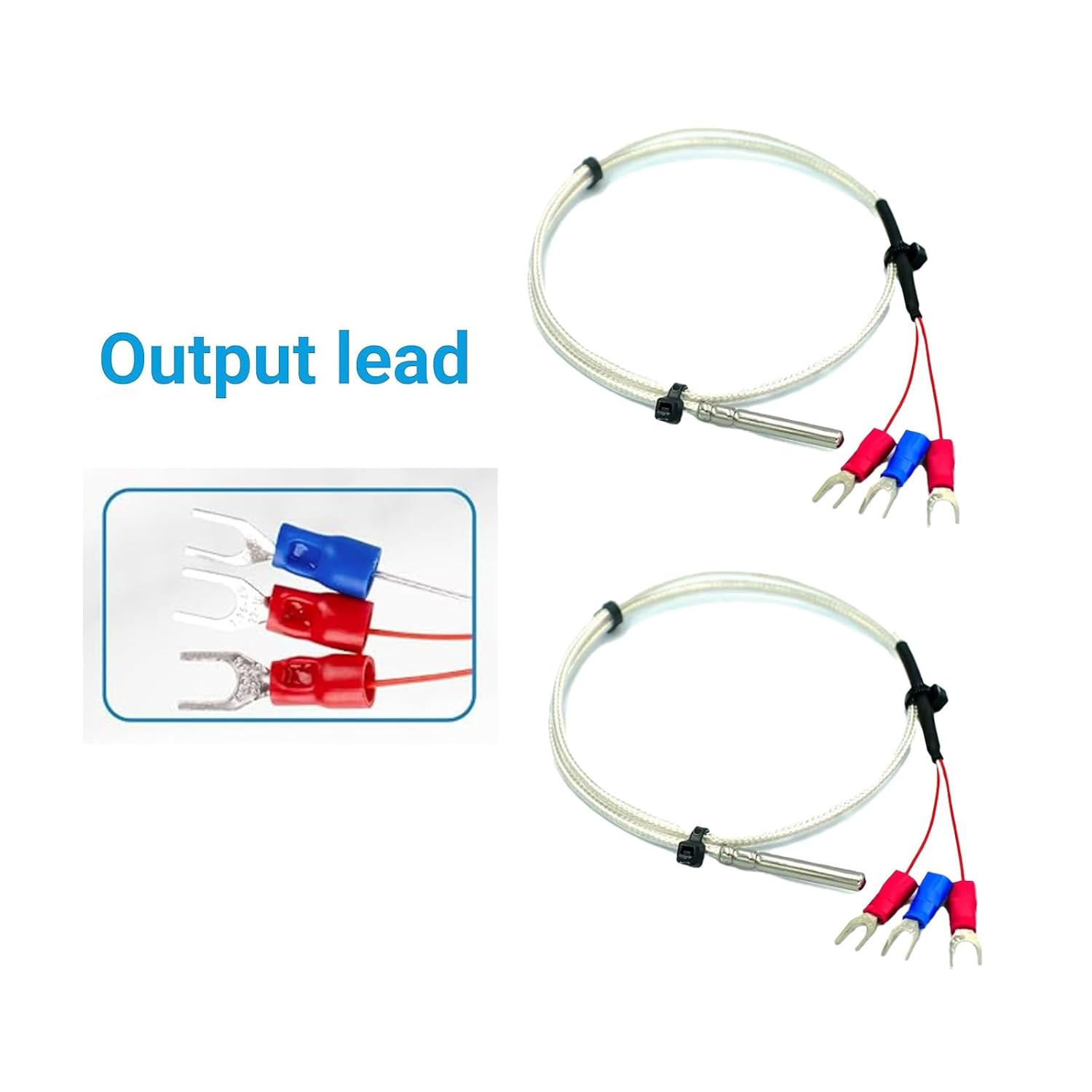 PT100 Waterproof RTD Temperature Sensor Probe 3-Wire Stainless Steel (2-Pack)