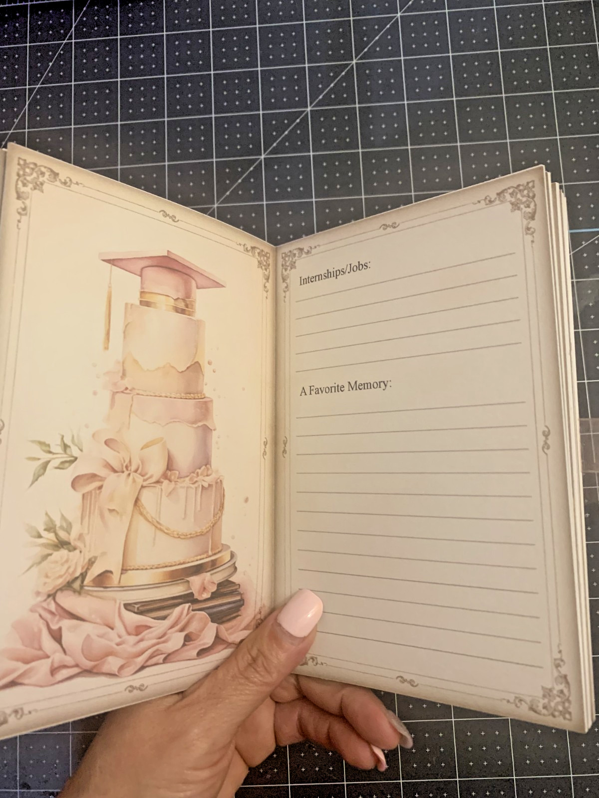 Handmade Graduation Journal Book | Shabby Chic Memory Book | Ephemera, Pockets.