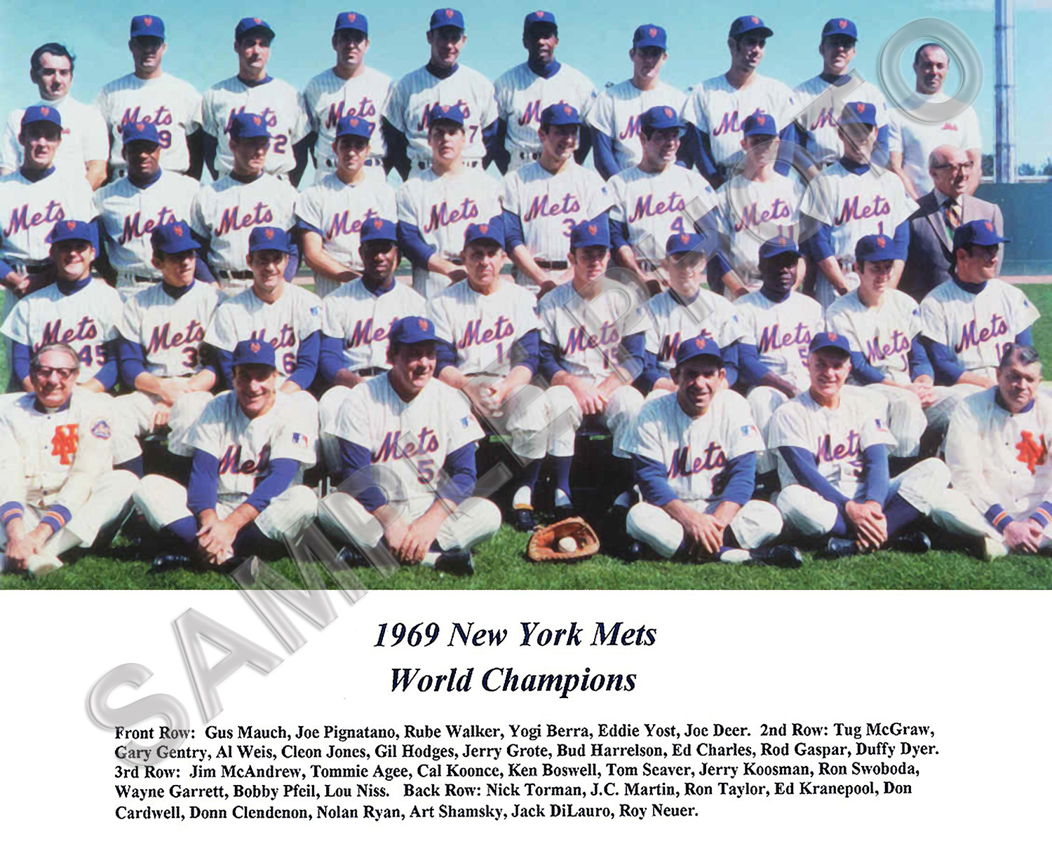 1969 NEW YORK METS WORLD SERIES CHAMPIONS BASEBALL TEAM 8X10 PHOTO COLOR #4