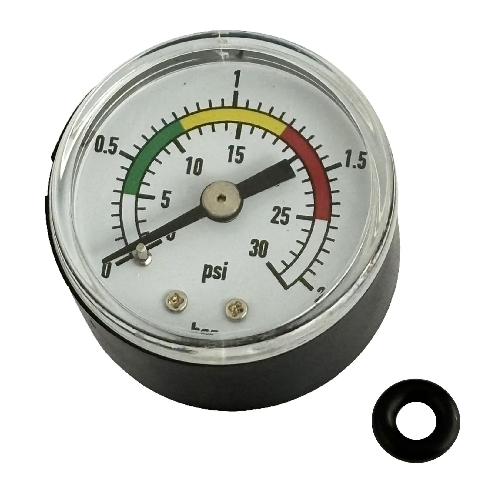 1.57 inch Pressure Gauge 0-30 Psi 1/4" NPT Back Mount Stainless Steel Case