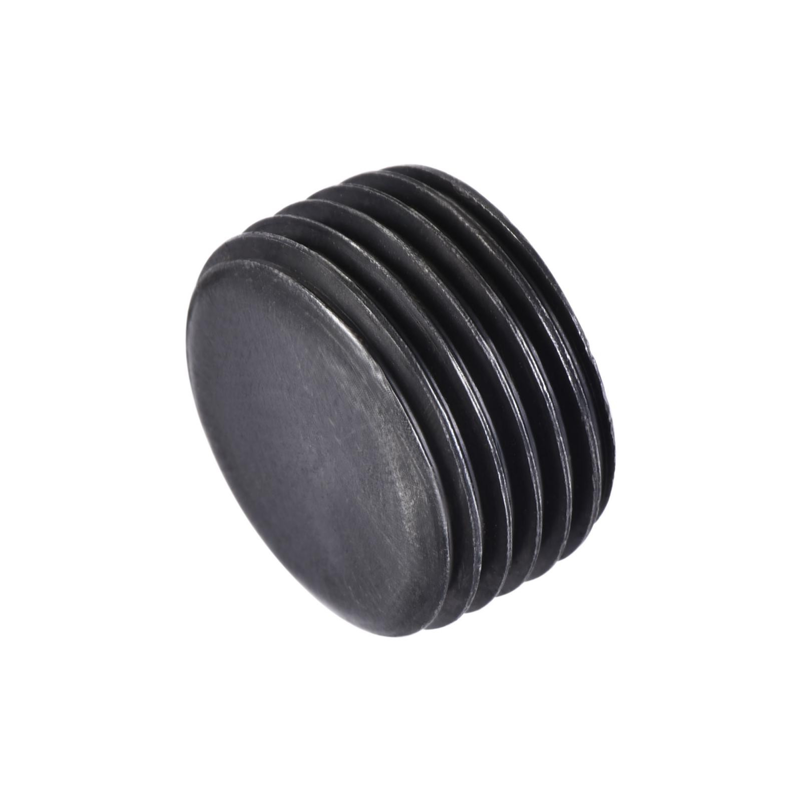 3Pcs Carbon Steel Internal Hex Thread Socket Pipe Plug M18x1.5 Male Thread Black