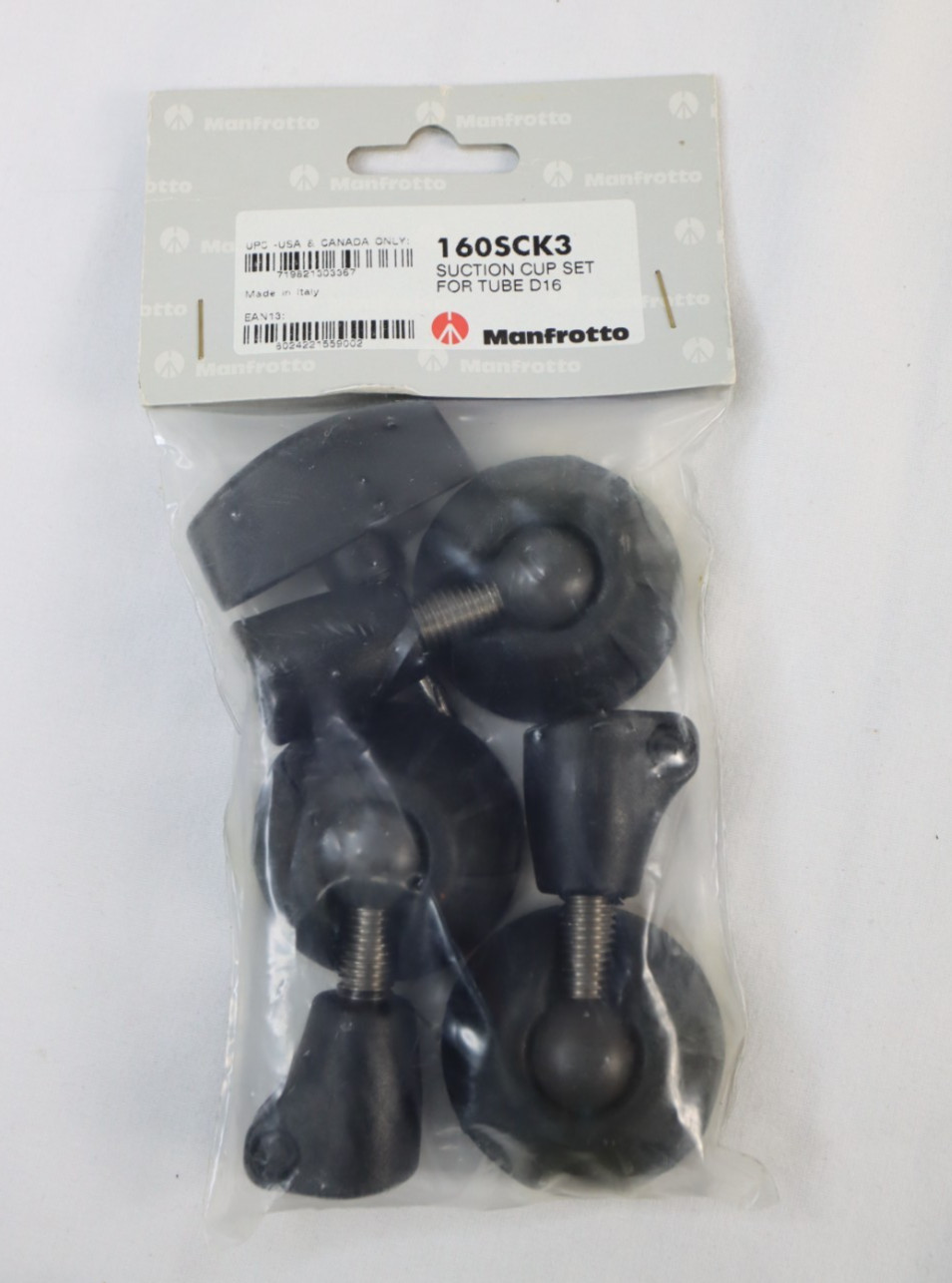 New - Manfrotto 160SCK3 Suction Cups/Retractable Spike Feet (Set of 3)