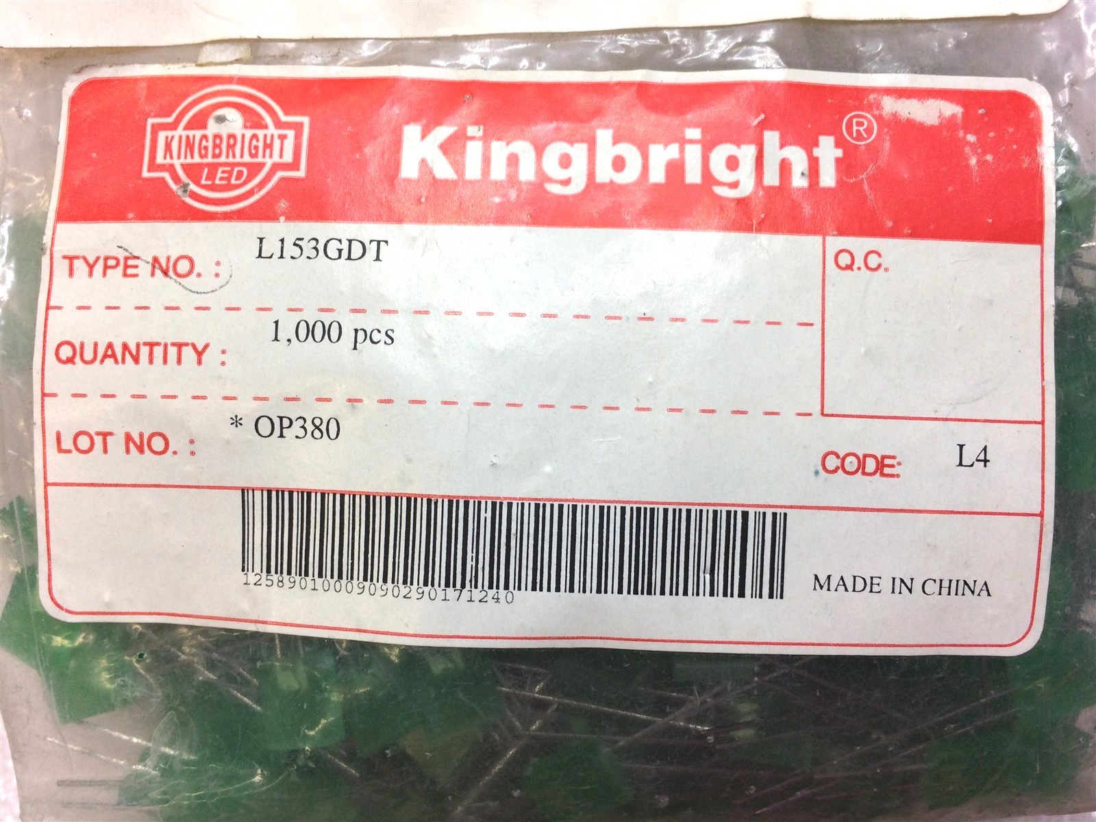 L153GDT KINGBRIGHT LED Uni-Color Green 565nm 2-Pin 40 PIECES