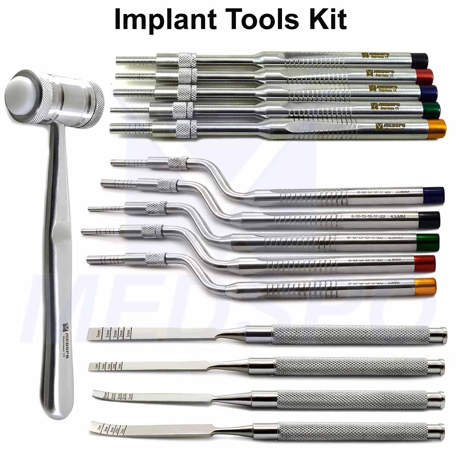 Dental Osteotome Sinus Lift Offset Concave Implant Surgery Mead Bone Hammer CE