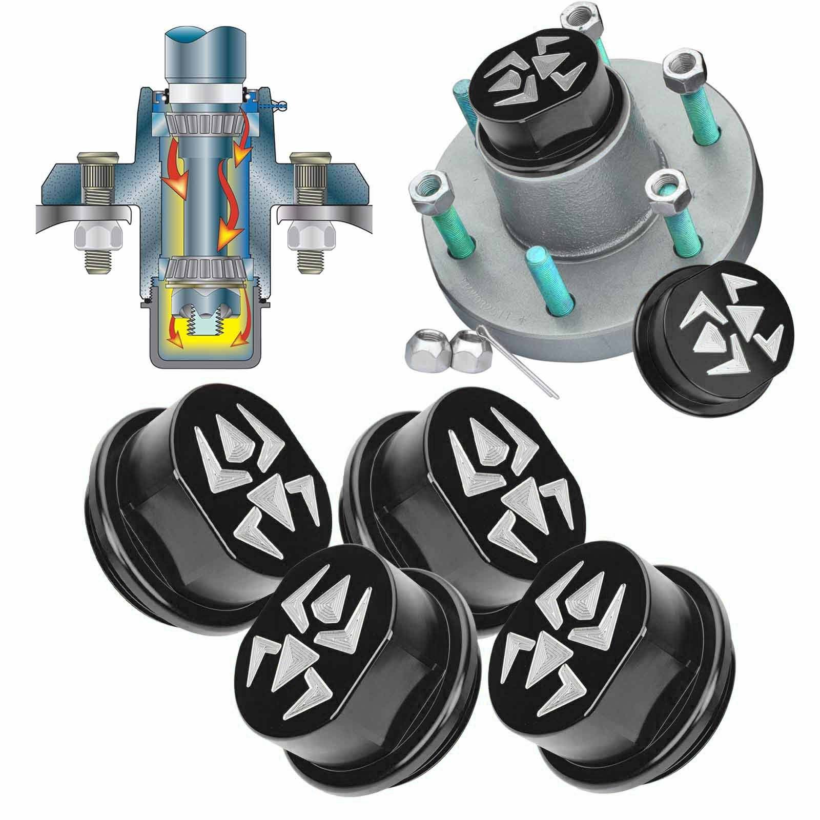 4x Aluminum Trailer Hub Cap For Vortex #K71-G01-73 (81143) 21-261 Replacement