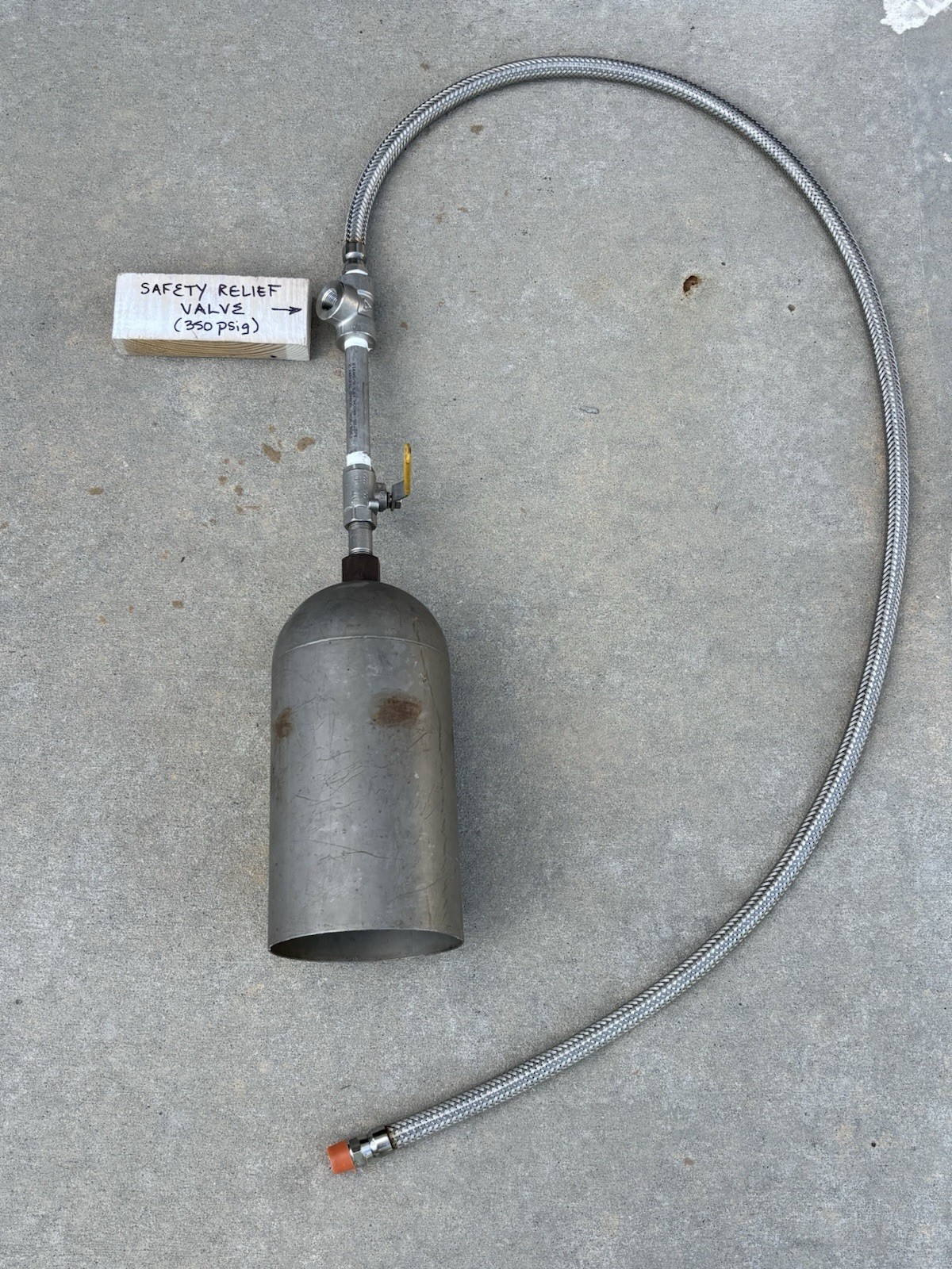 heavy duty CO2 snow horn w three 6’ stainless steel hoses & 1/2” ball valve