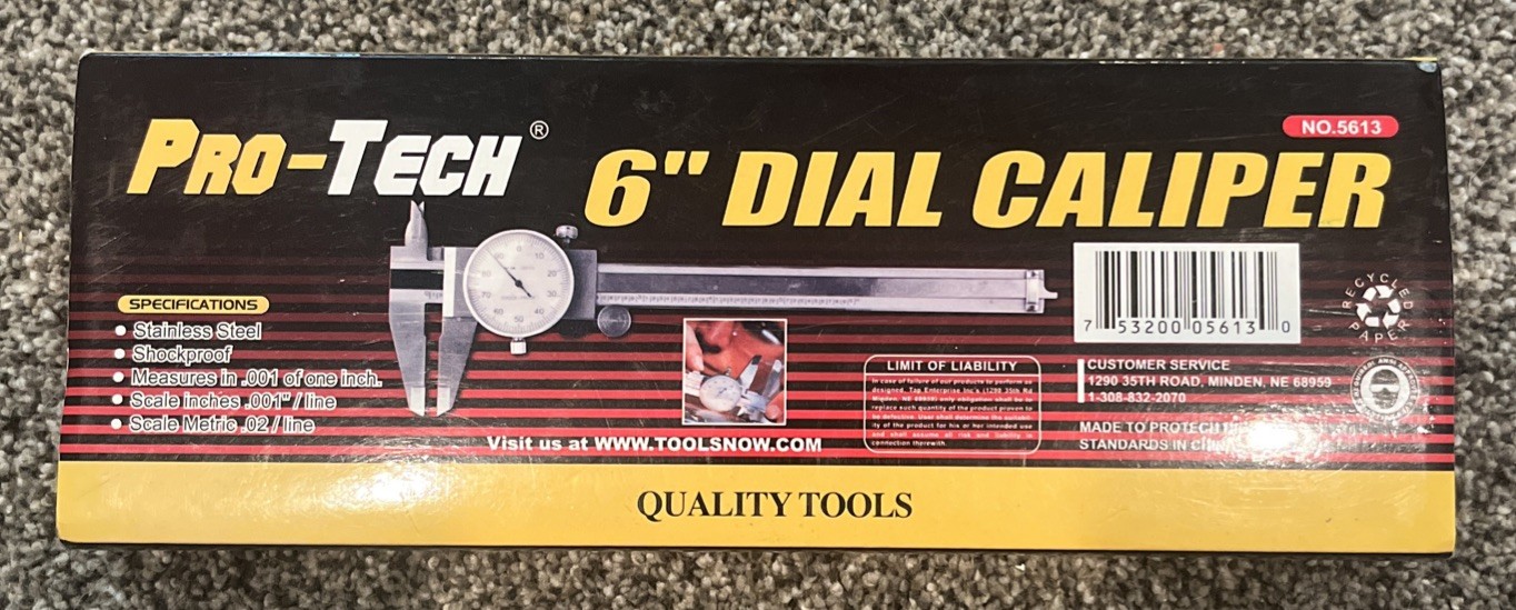 Pro-Tech 6 Inch Dial Caliper No. 5613 Quality Tools New!!