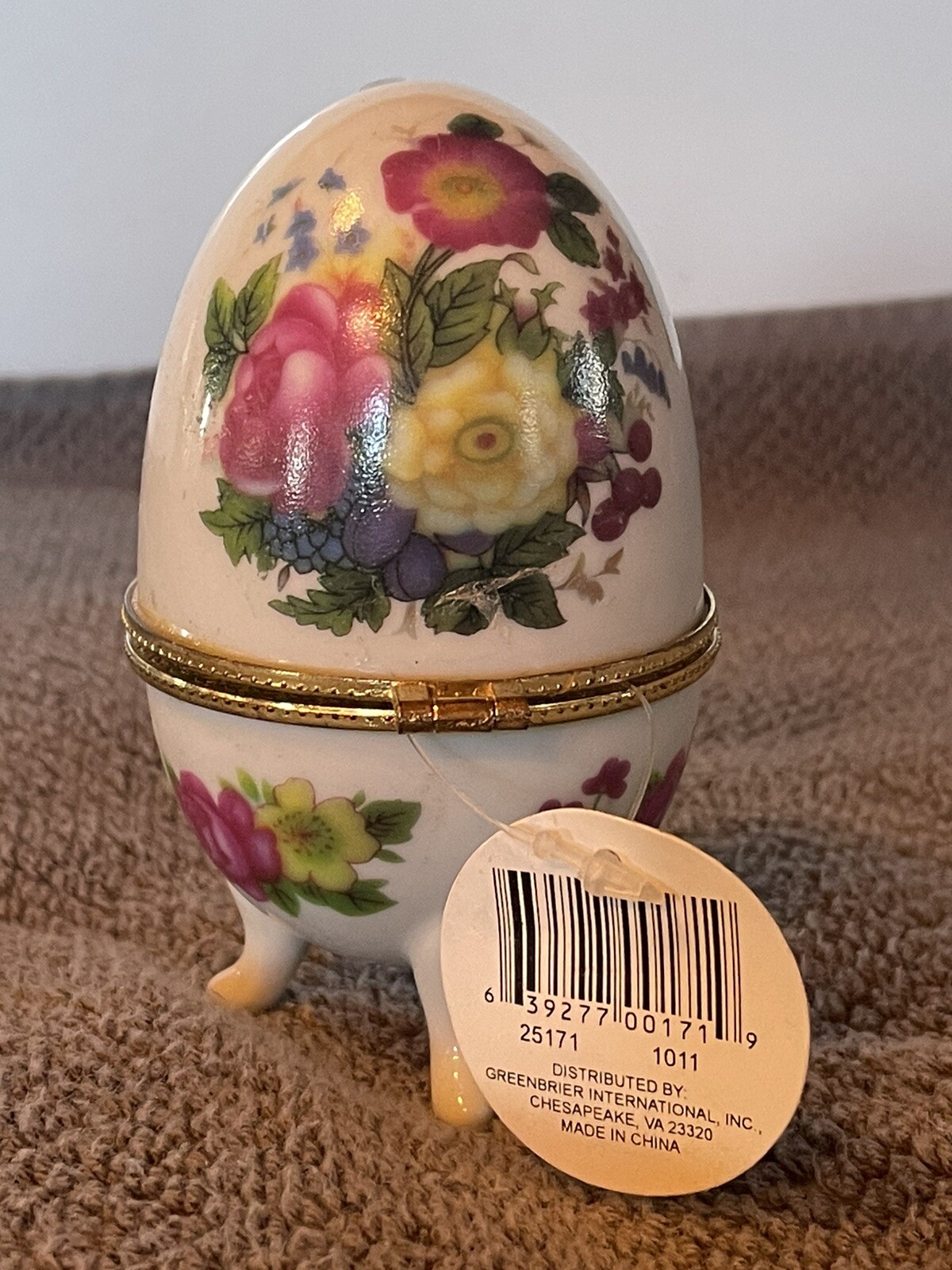 Egg Shaped Ceramic Trinket Box