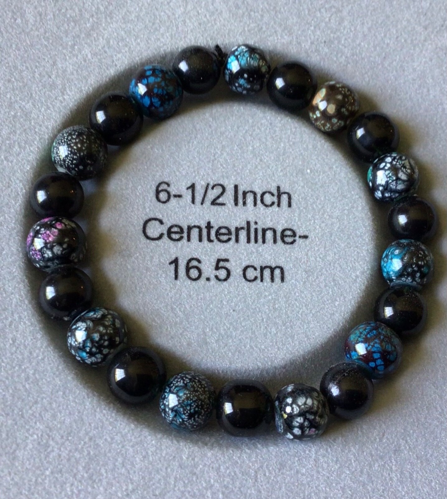 6.5” stretch beaded bracelet, Made in the USA