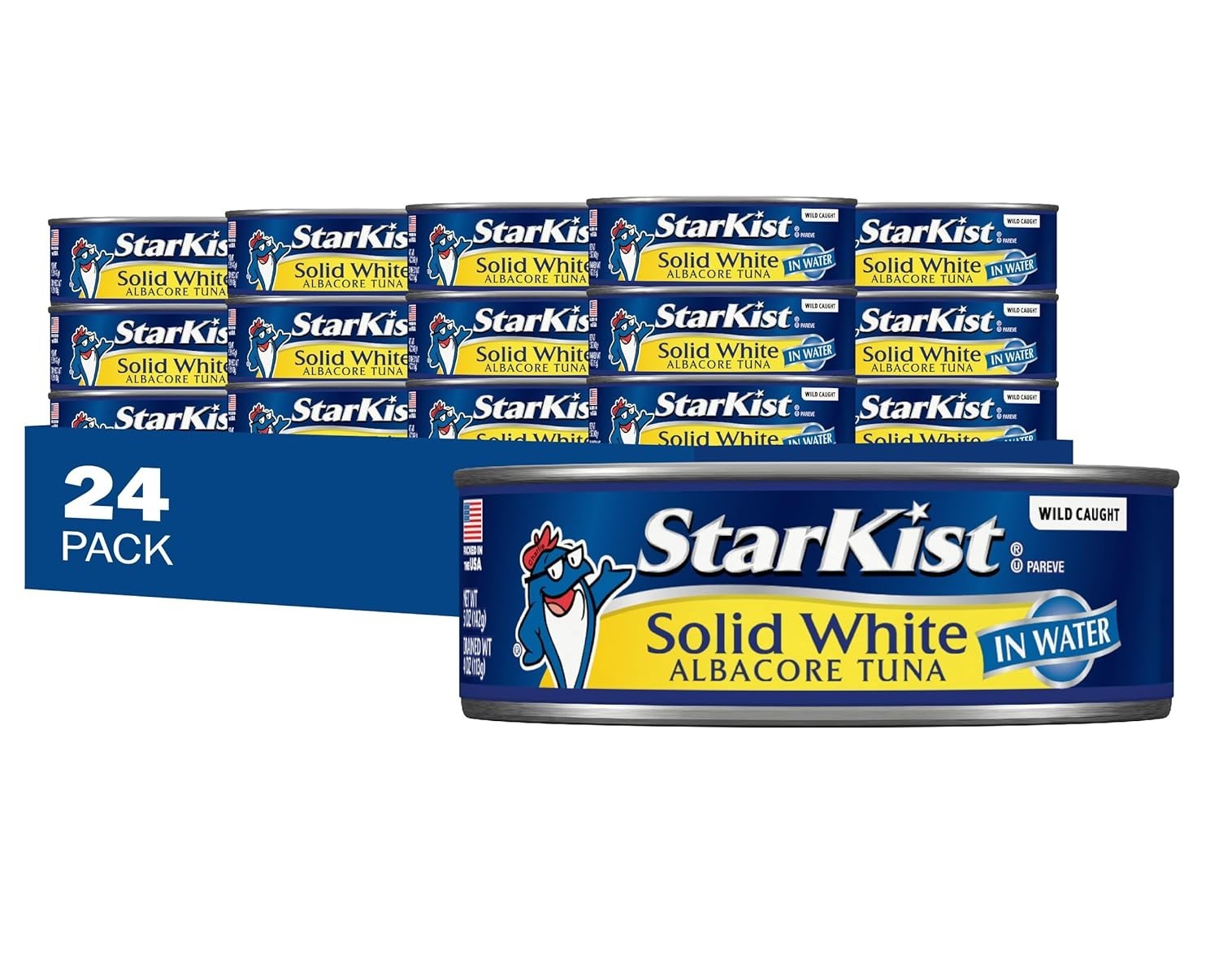 StarKist Solid White Albacore Tuna in Water, 5 oz (24 Pack) Canned Tuna Fish,