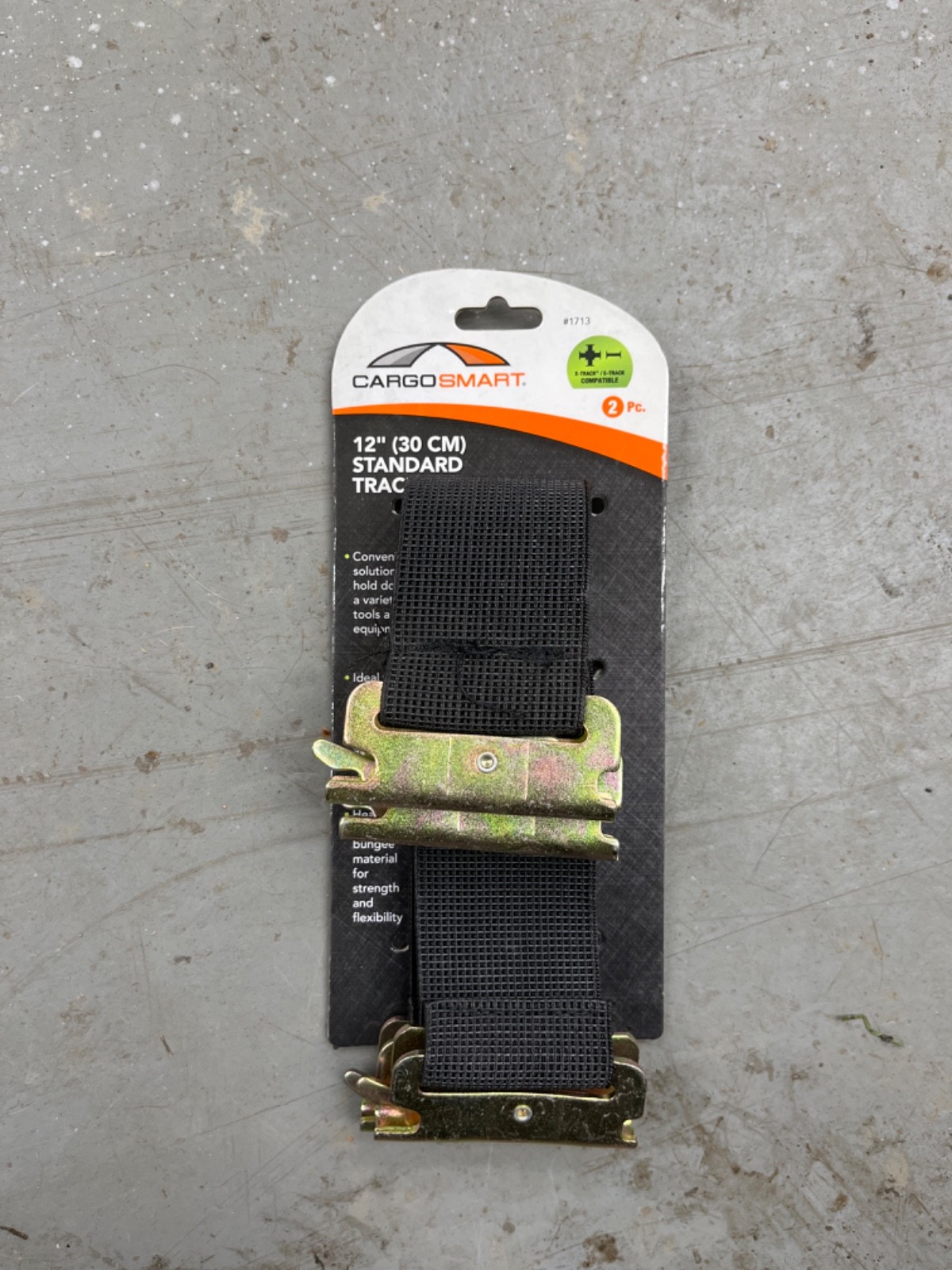CargoSmart #1713 Standard Bungee Straps 2-Pack 12" for E-Track & X-Track System