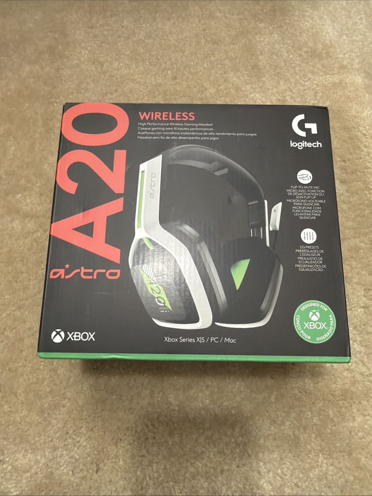 Astro Gaming A20 Gen 2 Wireless Headset Xbox Series X|S One PC Mac Green NEW