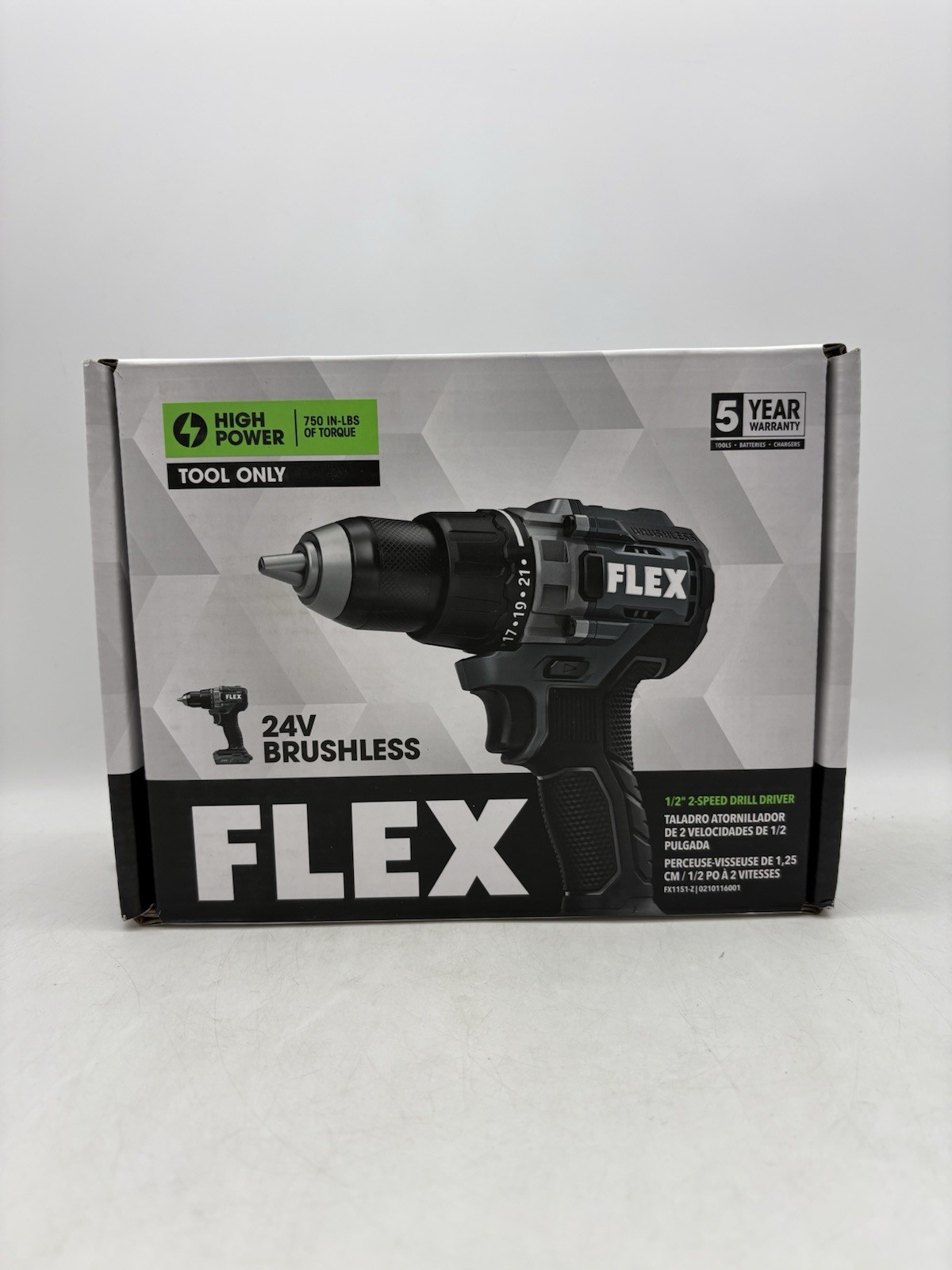 Flex FX1151 24V 1/2" 2-Speed Cordless Drill Driver Only 750 in-lbs