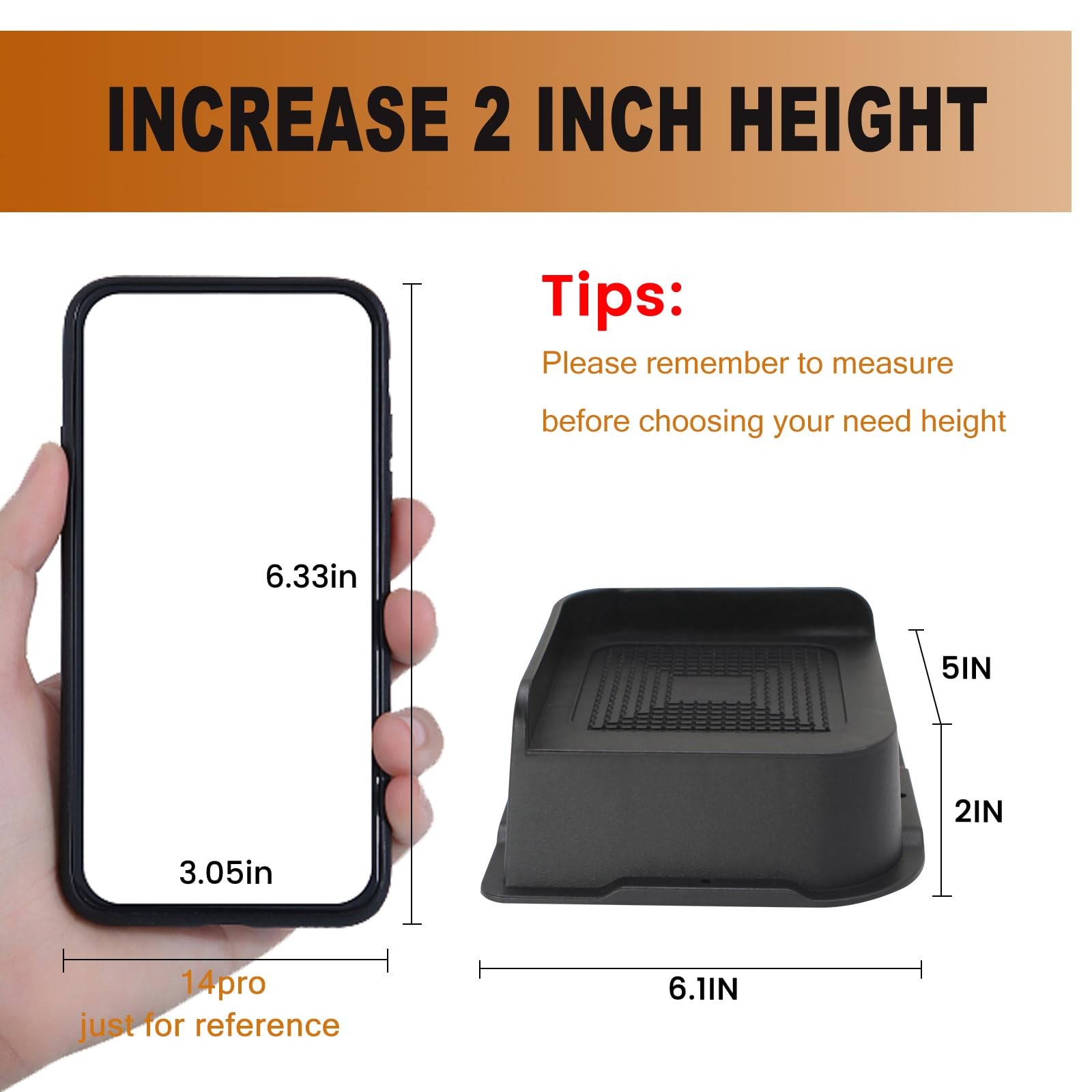 4 Pack 2-Inch Black Heavy Duty L-Shaped Furniture Risers Bed Lifts Blocks