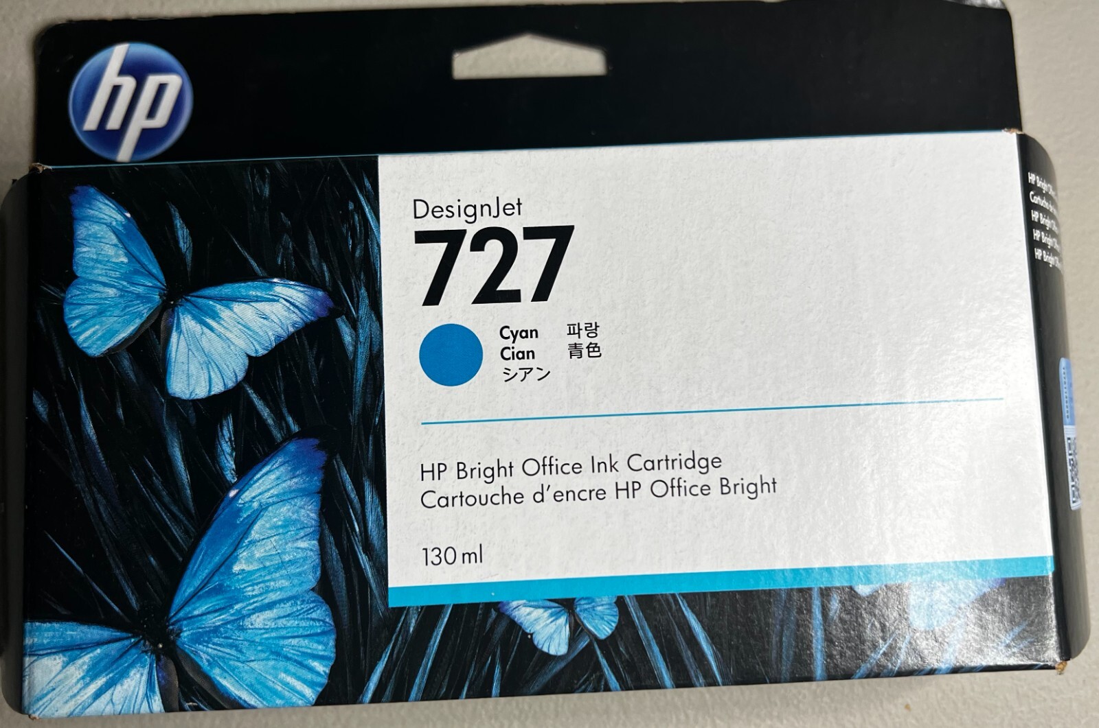 GENUINE HP 727 Cyan DesignJet Ink 130-ml B3P19A SEALED Expired Free Shipping!