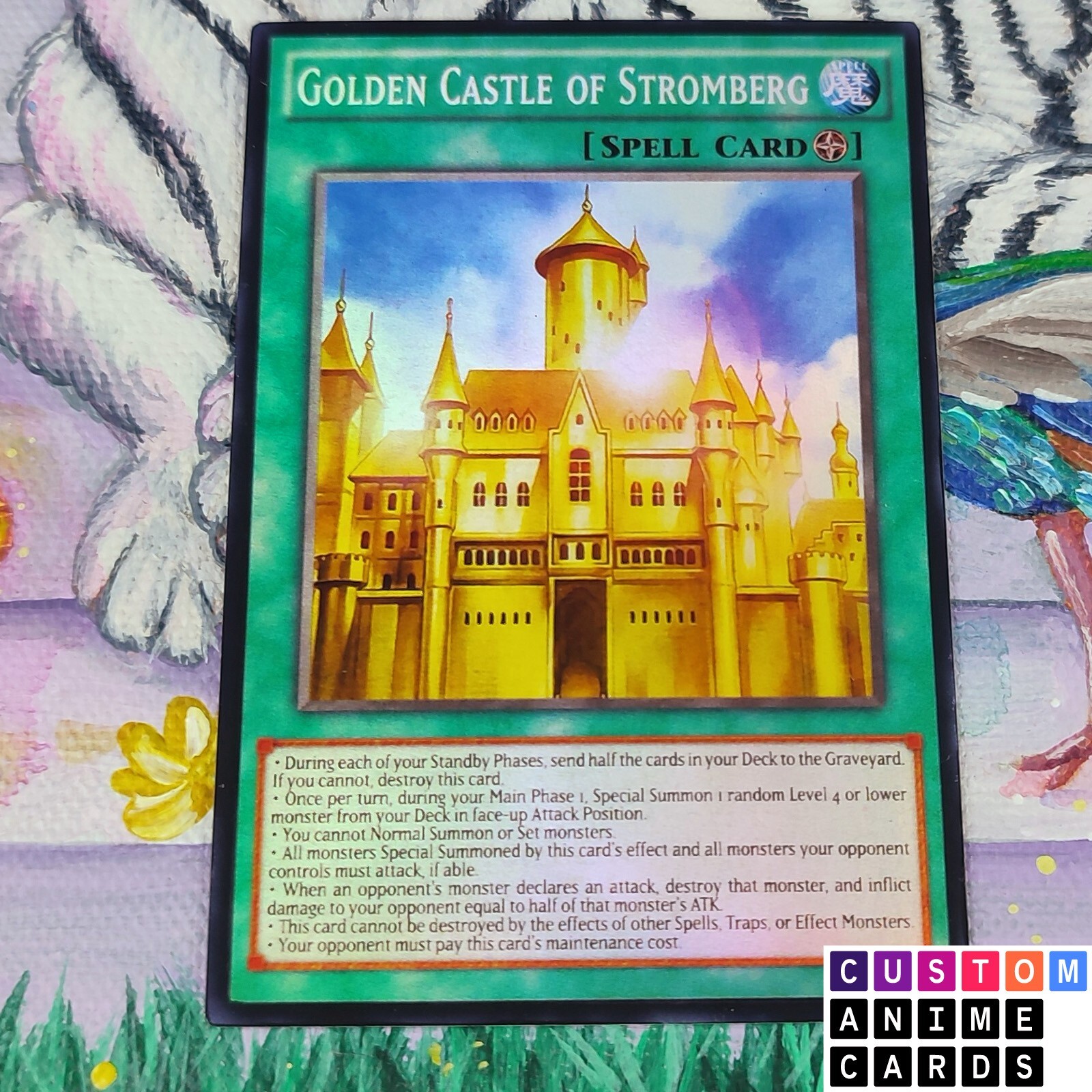 Golden Castle of Stromberg diy ANIME EFFECT HOLO card