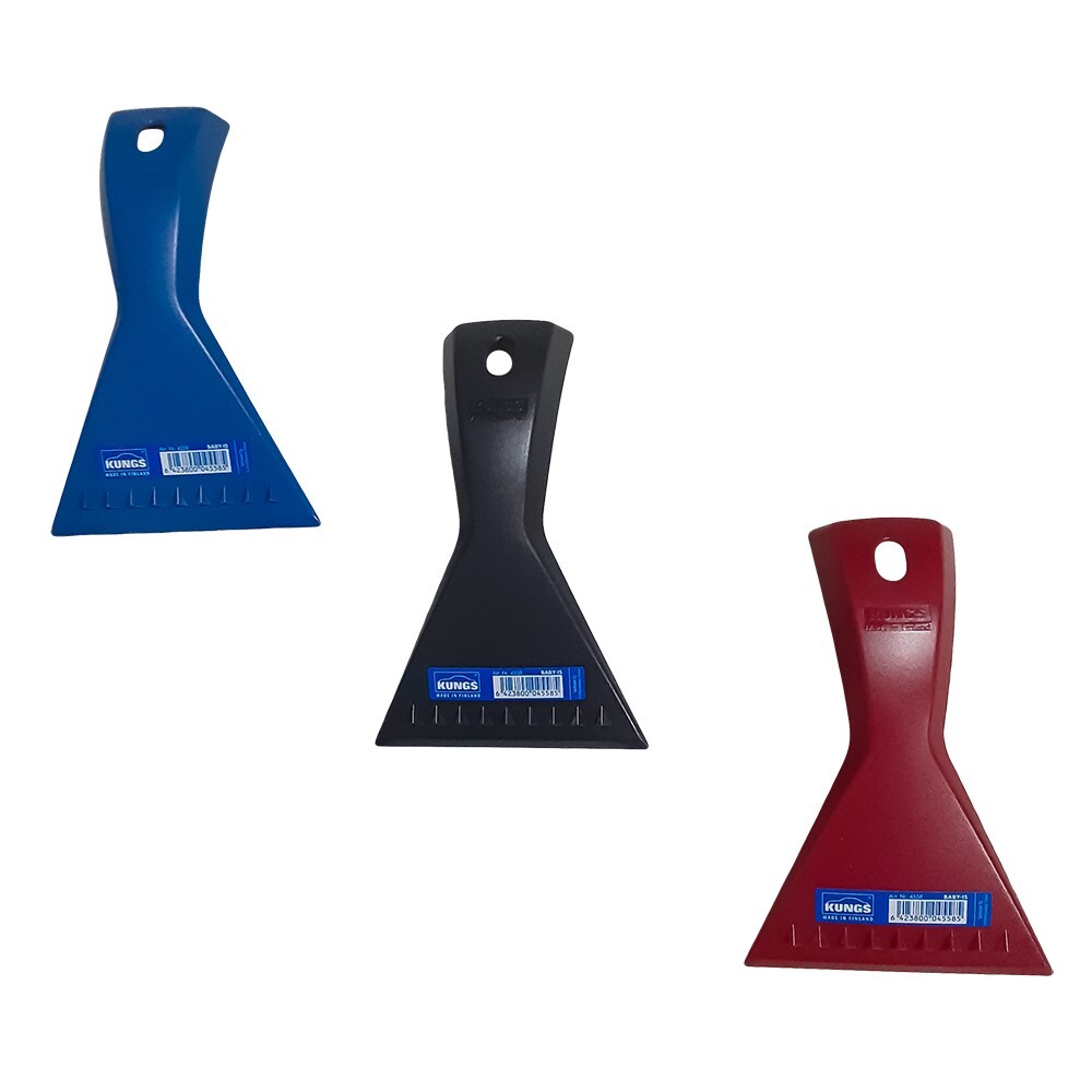 Kungs Baby-IS Windshield Ice Scraper made in Finland, 3 Scrapers, Red Blue Grey