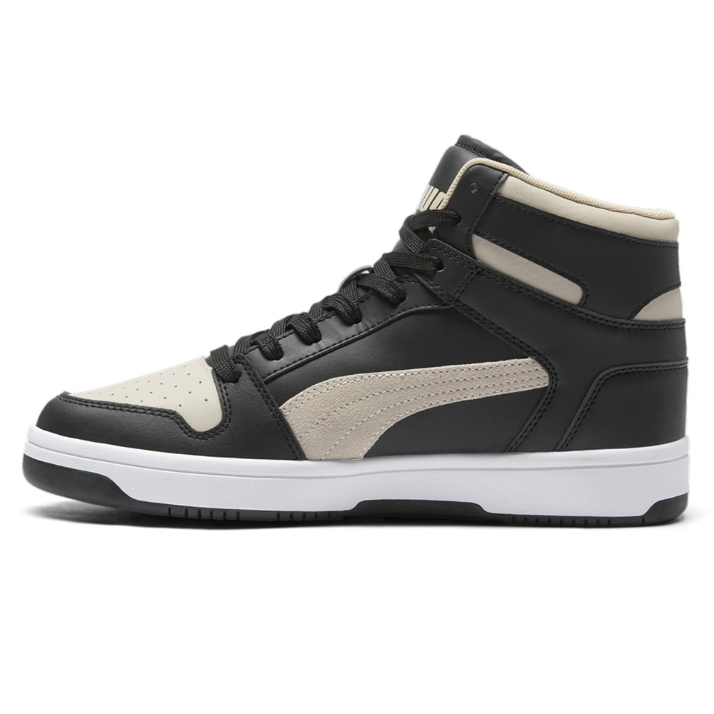 PUMA Rebound Layup Dust High Top Mens Beige, Black Sneakers Casual Shoes 400502