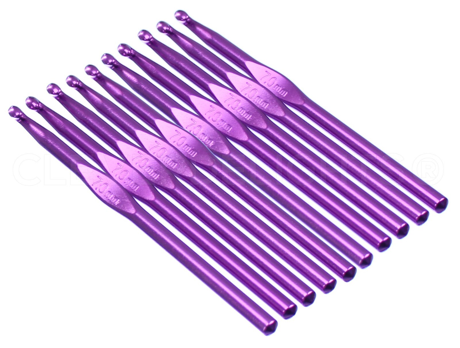 50 Pack - Size K/L / Size 10.75 Aluminum Crochet Hooks - 6" - 7mm - Knitting