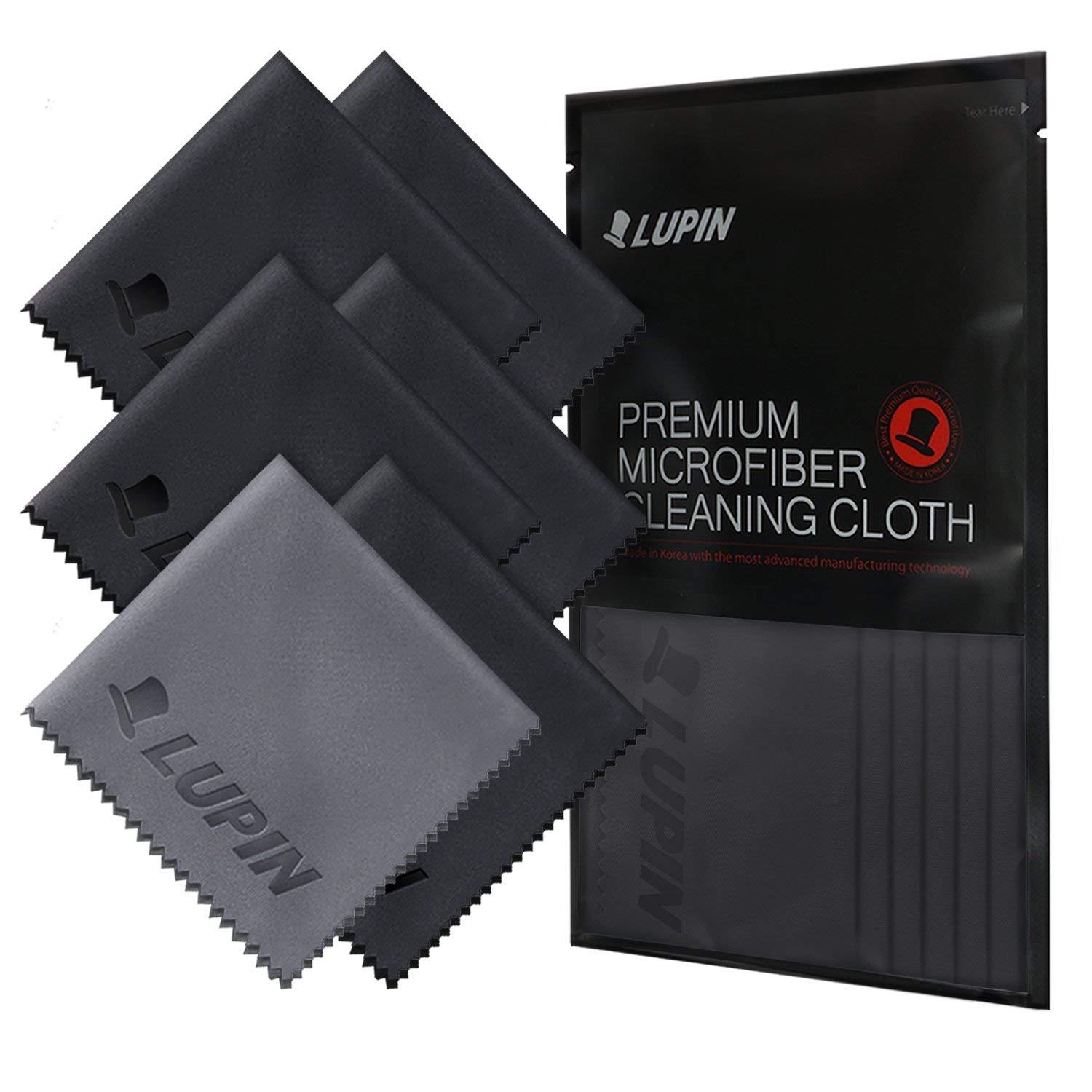 Lupin Microfiber Cleaning Cloths, 6 Pack Premium Ultra Lint Free Polishing Cloth