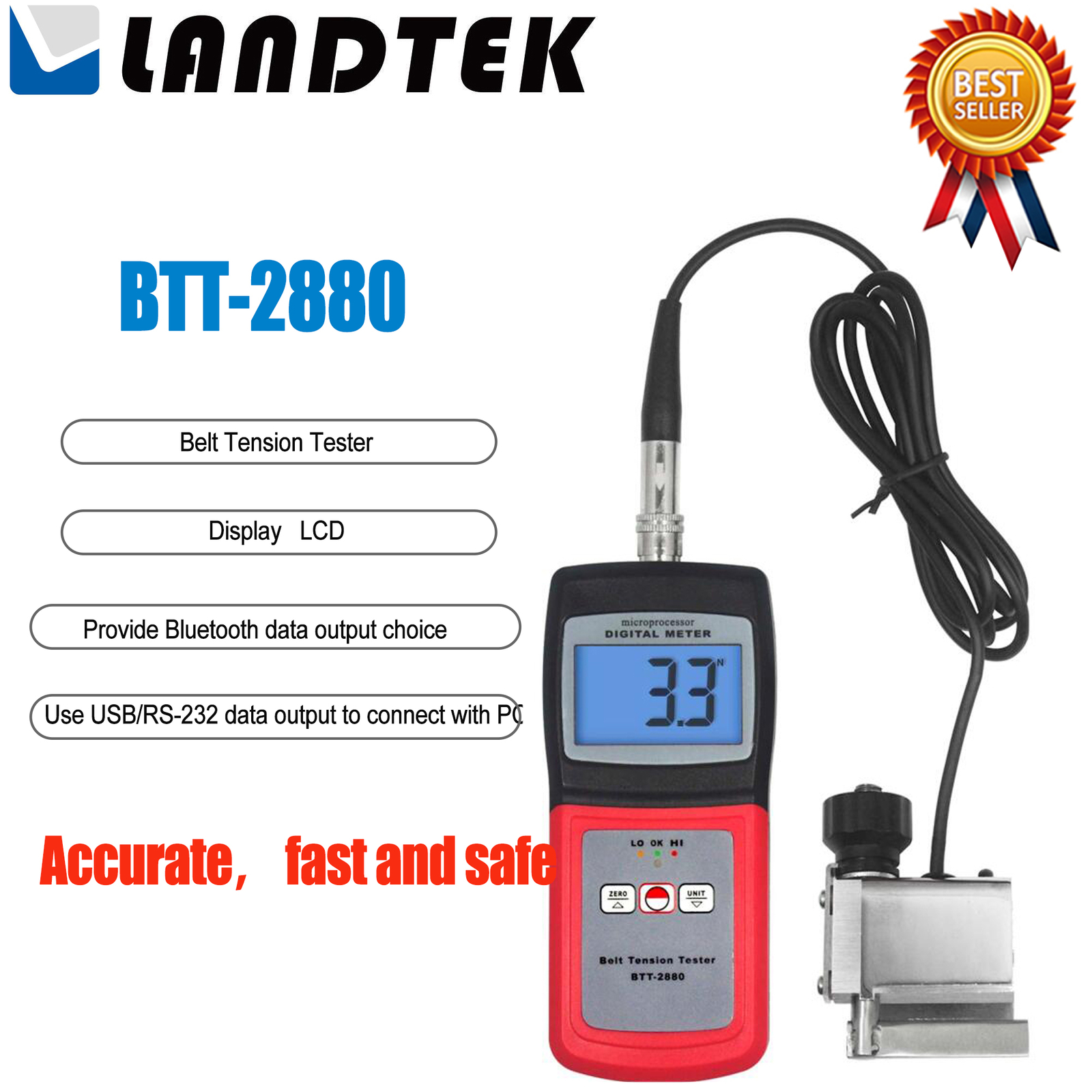 LANDTEK BTT-2880 Belt Tension Meter Belt Tension Gauge Measurement Tester ✦KD