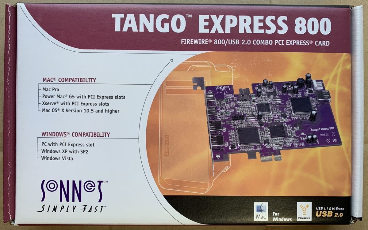 Sonnet Tango Express 800 FireWire 800 USB 2.0 Combo PCIe Expansion Card Mac PC