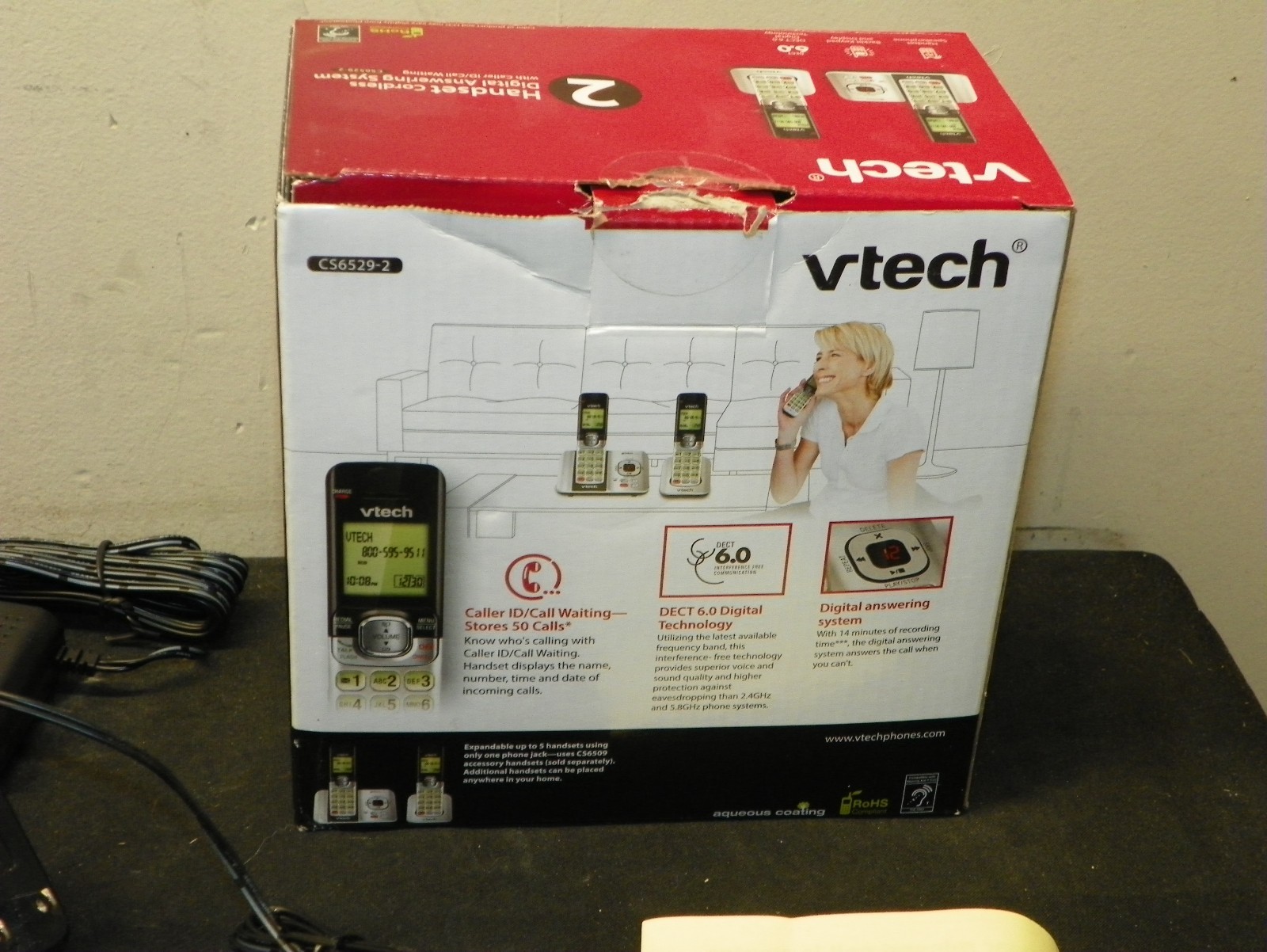 VTech CS6529-2 DECT 6.0 2 Handset Cordless Phone Answering System With Caller ID