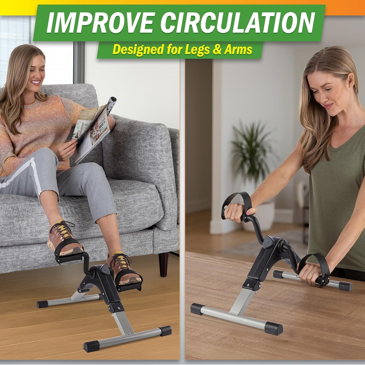 Foldable Stationary Pedal Exerciser with Electronic Display – For Home & Office