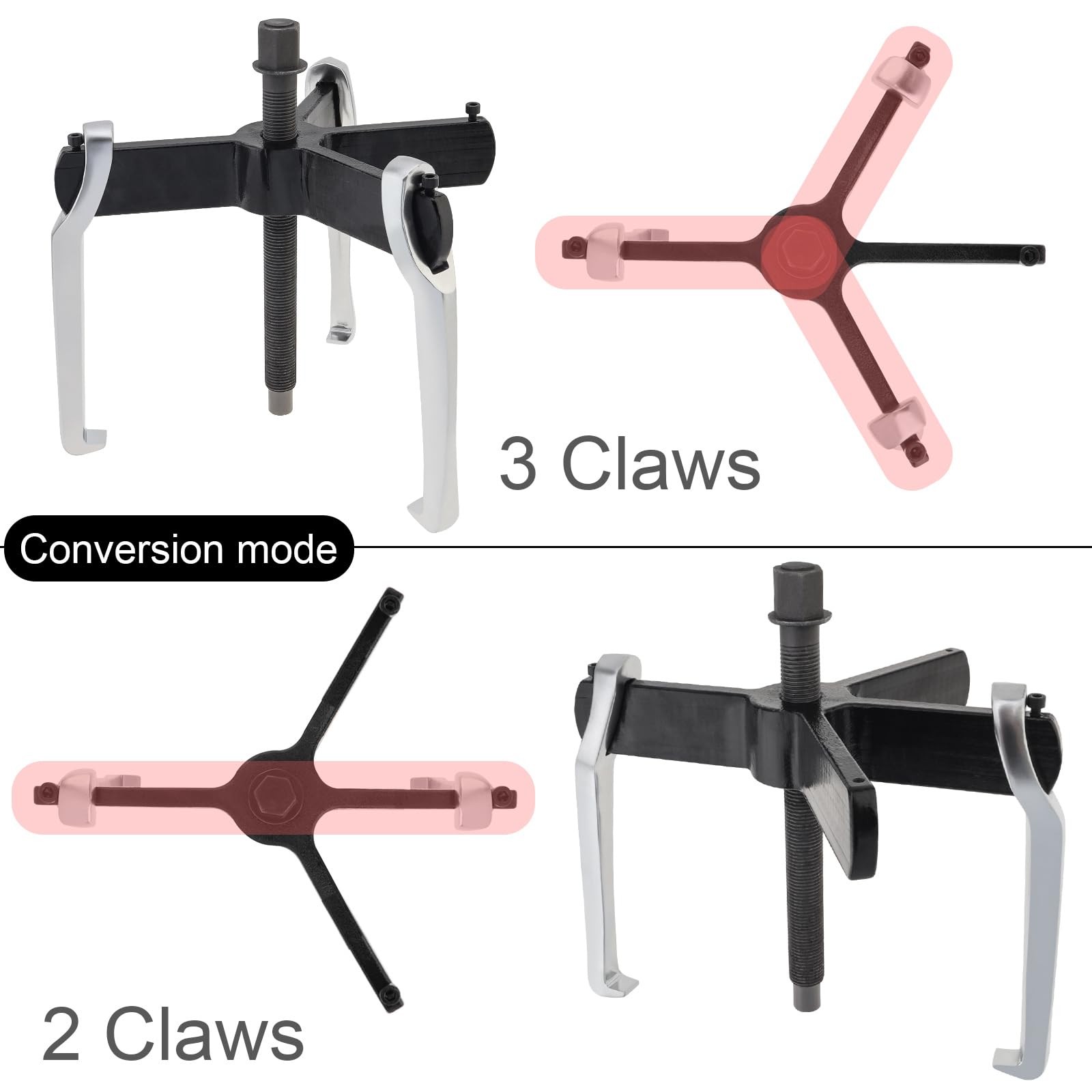 Chgimposs 2 Jaw 3 Jaw Gear Puller Adjustable Bearing Puller Reversible Removal