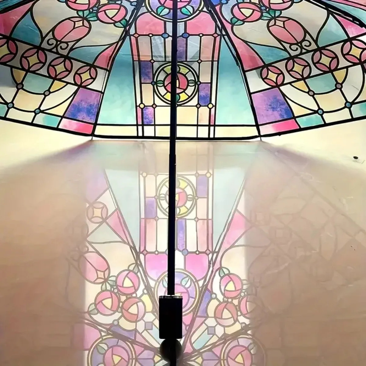 British Wind and Rain Arches Transparent Umbrella Colored Glass Transparent Umbr