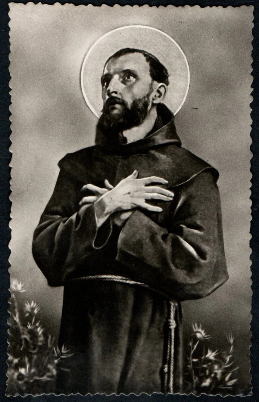 Holy card antique postale de San Francisco de Asis santino image pieuses estampa