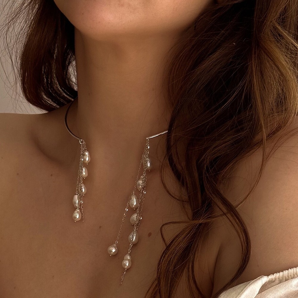 Pearl collar tassel collar accessories for women