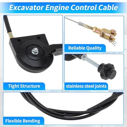 2.5M 8.2FT Excavator Throttle Control Cable with Mounting Bracket 8.2 FT/2.5 M