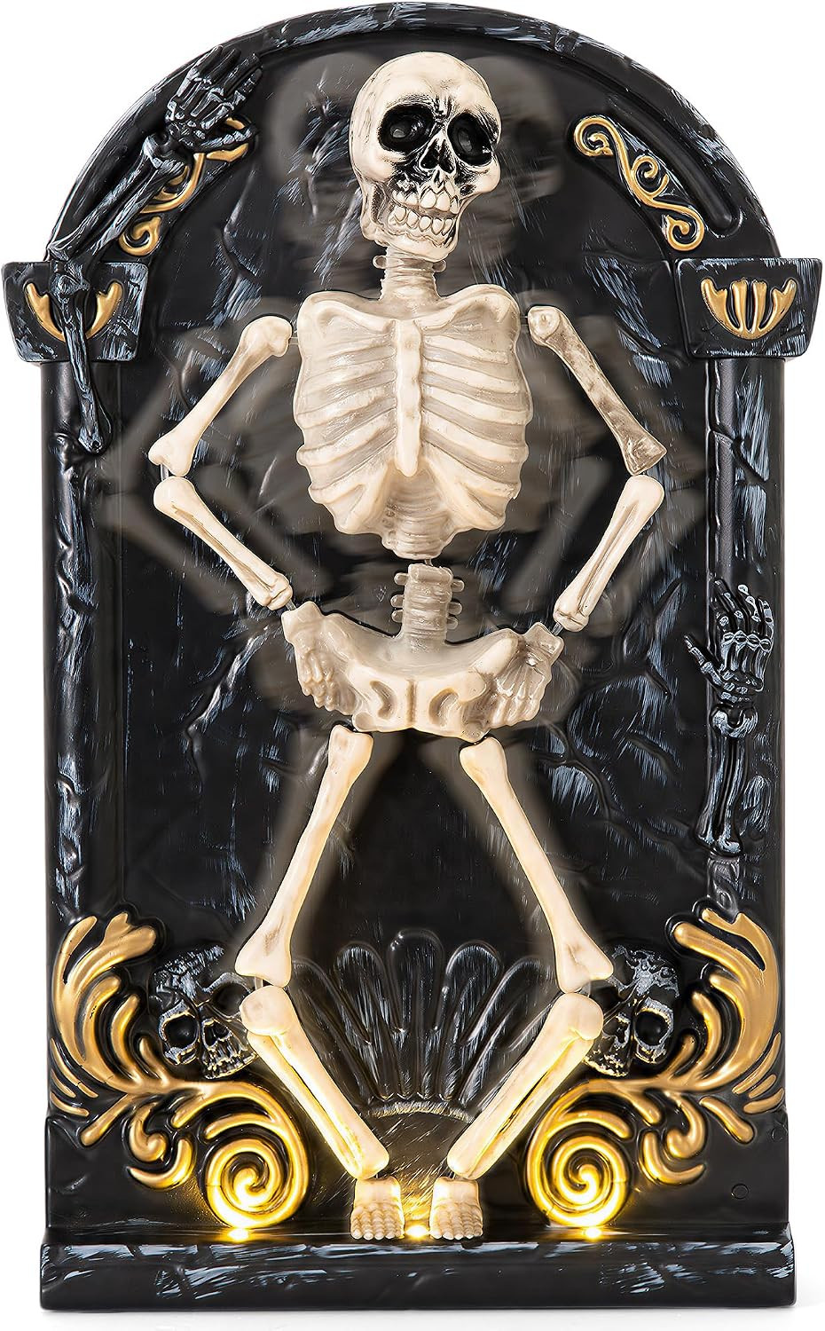 Halloween Decorations Animatronic Dancing Skeleton Built-In Tombstone with Music