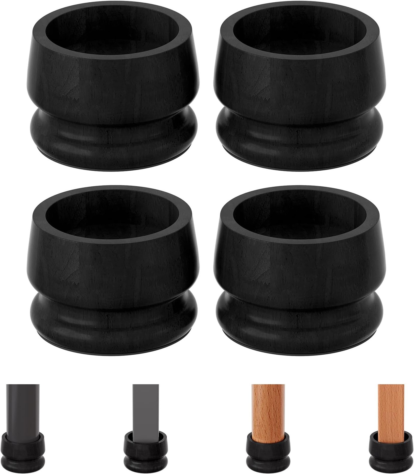 TQVAI Large Bed Risers Heavy Duty, 3" H(Inner 2" H), 2200 LBS Loading Capacit...