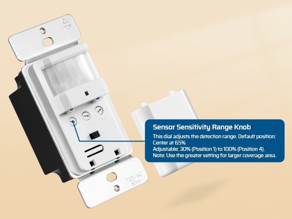 DEWENWILS Motion Activated Wall Switch, 2Pack, Auto On/Off, for Bathroom Hallway