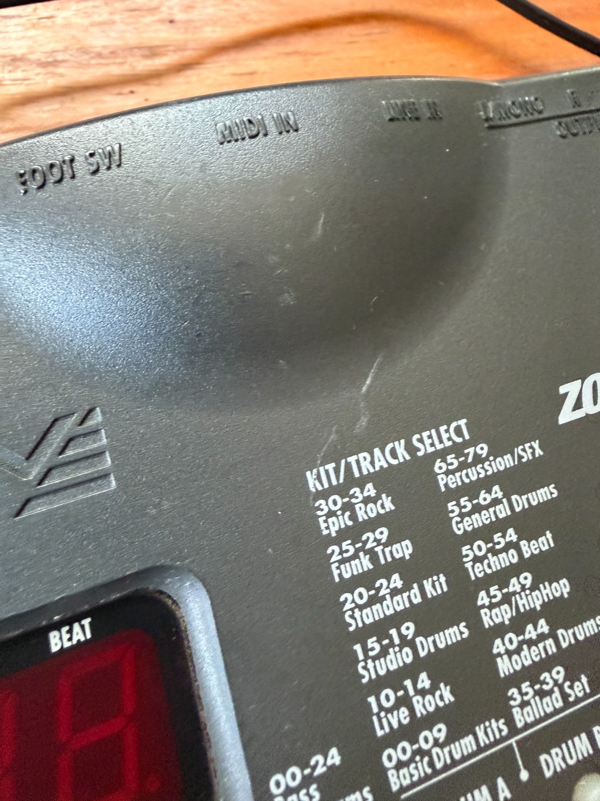 ZOOM RT-123 RhythmTrack Electronic Drum Tested Working with AC Adapter