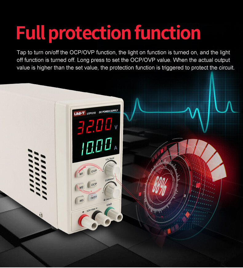 DC Power Supply 32V 10A Current Adjustable 4 Digits Display AC Voltage Regulator