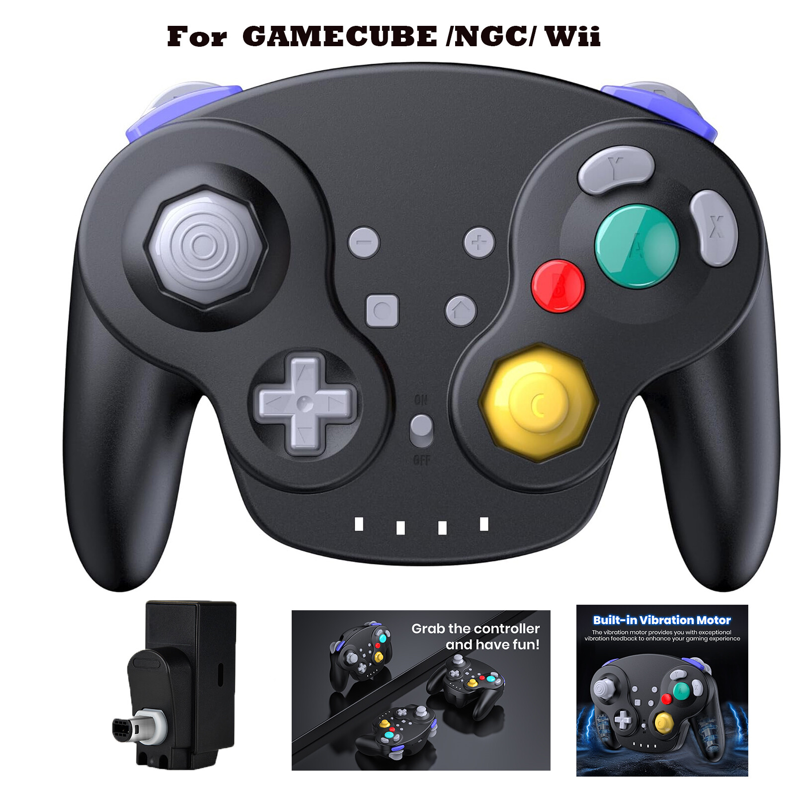 Wireless Gamecube Wavebird Controller & Rumble for Gamecube CG Wii Rechargeable