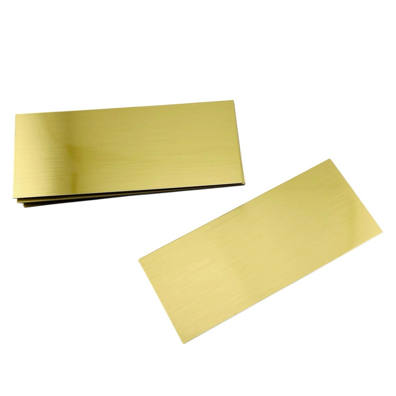 Blank Brushed ClearCoat Brass Engraving Plate 2 x 5 Inches w/ Magnet Back 15 Ct.