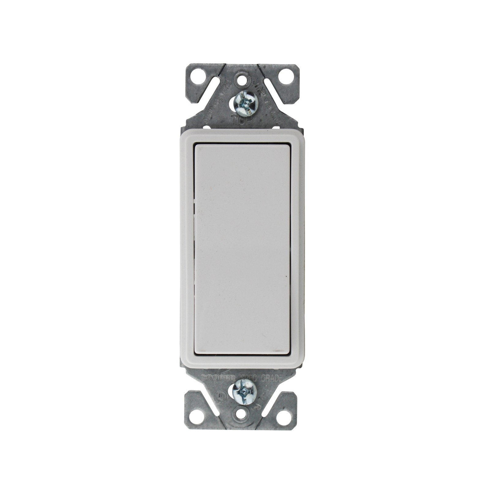 COOPER 7501W DECORATOR SINGLE POLE SWITCH, 15A, 120/277V, WHITE (10 PACK)