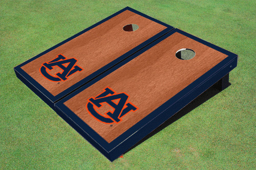 Auburn University Navy Rosewood Matching Border Cornhole Boards