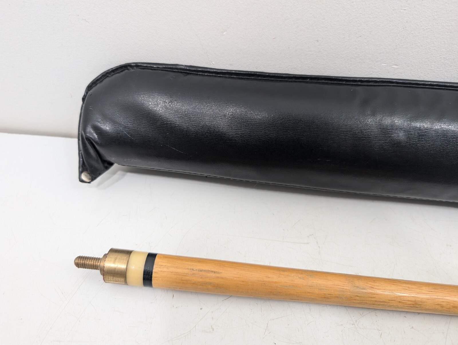 Vintage Pool Cue With Case - Tiki Bar Style Carved Wood Unique - Made In Hawaii