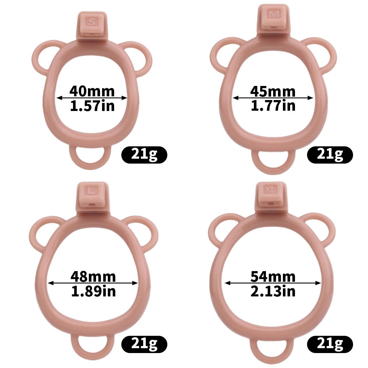 Male Realistic Pussy Chastity Cage Device Sissy Lock with Adjustable Belt SM
