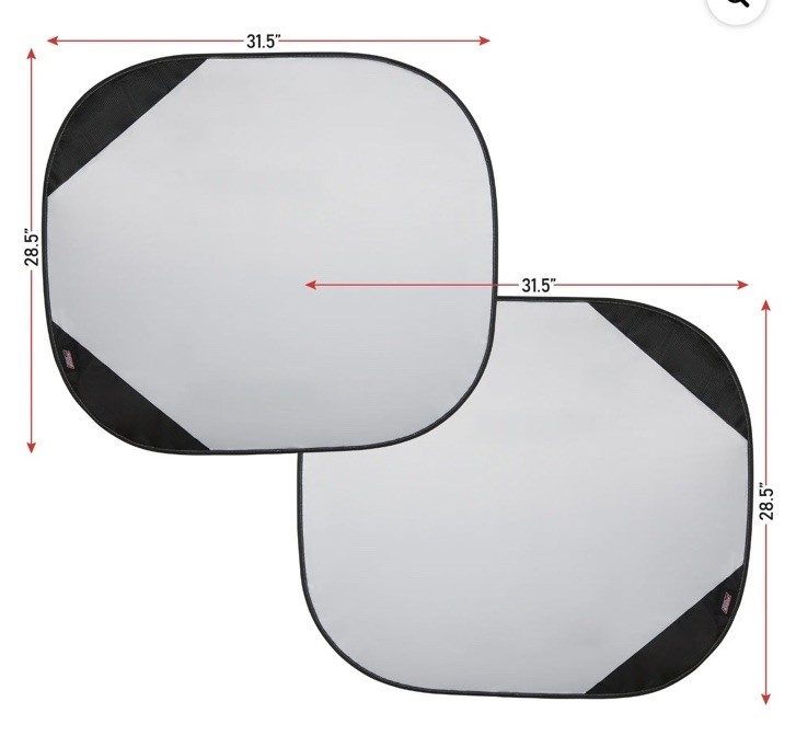 Genuine Dickies 2-Pc Magic Windshield Shade Archer White Foldable Sunshade Car