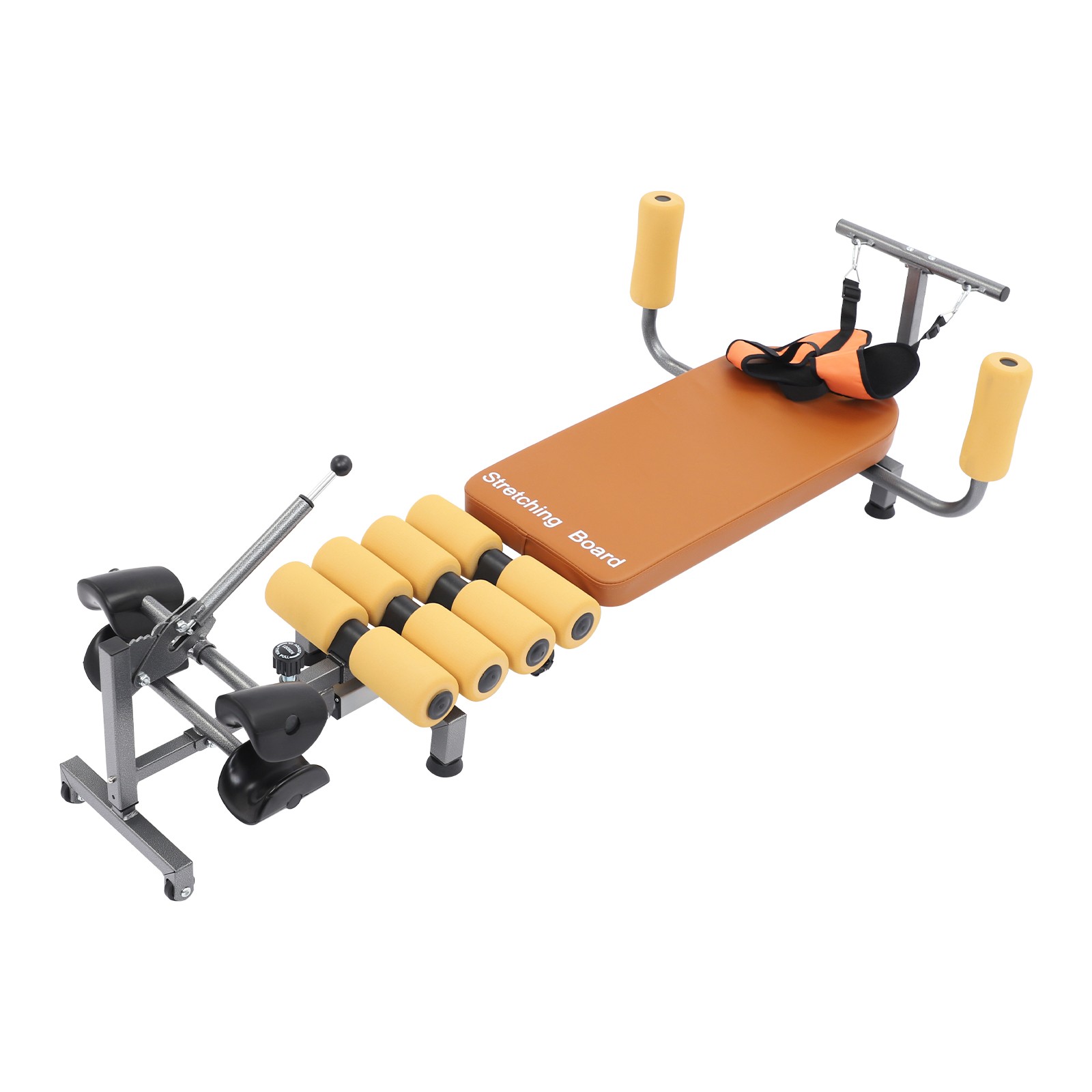 Adjustable length Brown Electric Stretching Bench With 4 Rubber Support Feet