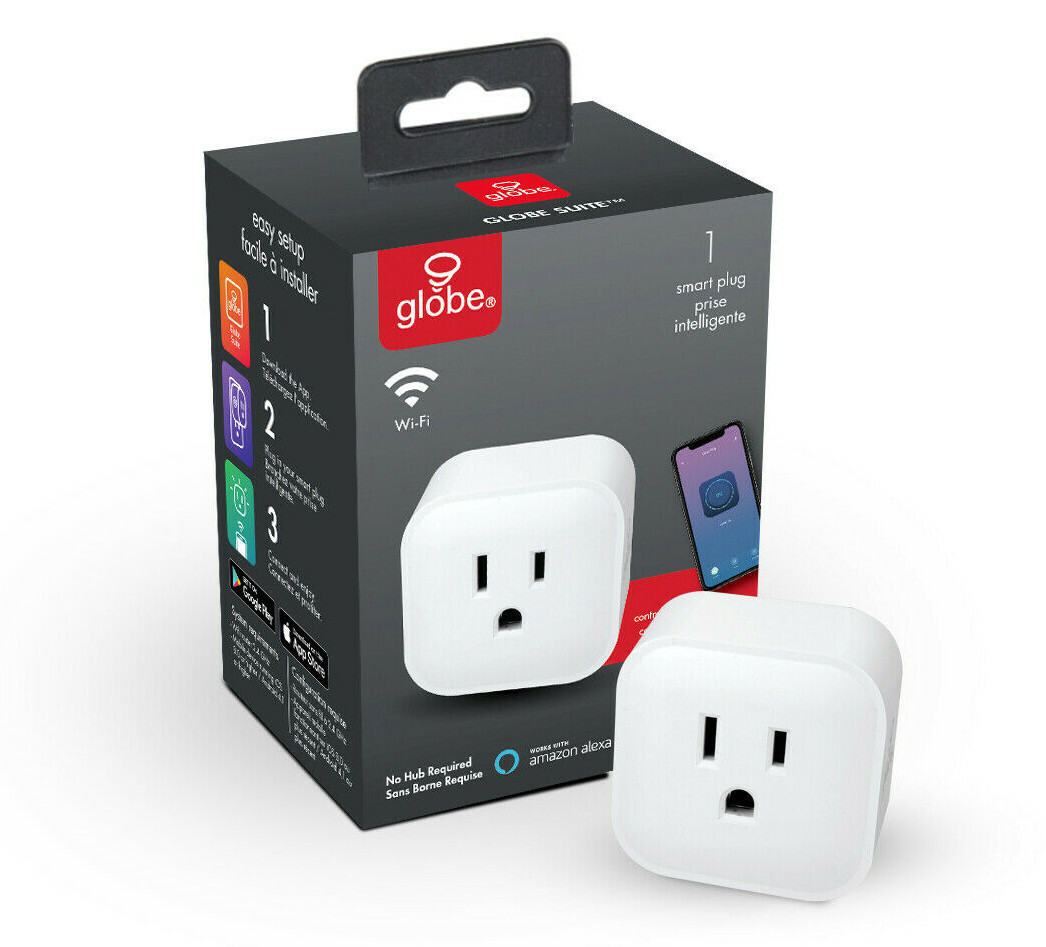 Globe Electric Wi-Fi Smart Plug - No Hub Required - White - WIFI App Compatible
