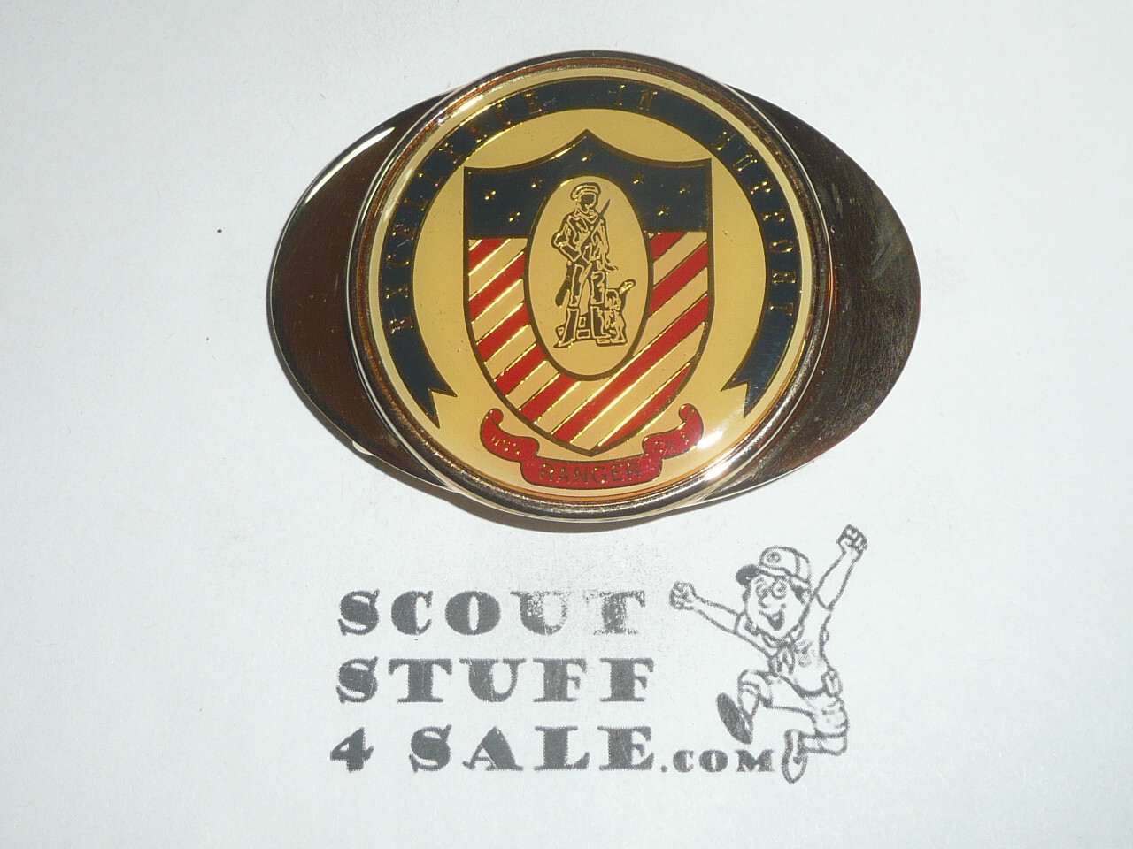 USS Ranger Antique Brass Belt Buckle, United States Navy, New in Bag
